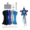 Handmade Five-Pointed Star Car Pendant with Wood Bead Crochet Bag Charm Keychain Making Supplies DIY Hand Woven Tassel Dream Catcher Ornament Cars Rearview Mirror Hanging Accessories