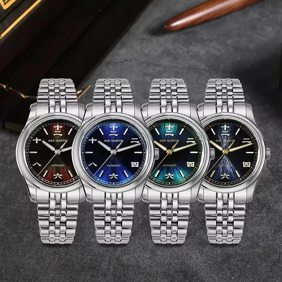 San Martin New 39mm Original Design Sunburst Jianzhan Dial Miyota