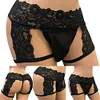Men's Lace Panties Sexy Underwear Boxer Briefs Pouch Underwear Lingerie for Men Bikini Briefs Sissy Pouch Crossdress Panties