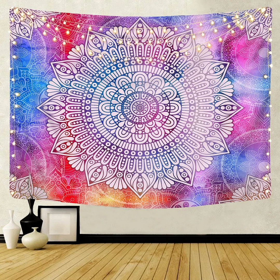 Polyester Mandala Print Tapestry Wall Hanging Carpet Throw Yoga Beach Mat Blanket Large 150*200cm Sleeping pad wall art Tapestry