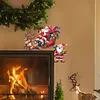 (US Local)DIY Xmas Diamond Painting Wooden Door Pendants Decoration for Feiend Gifts (Elk)