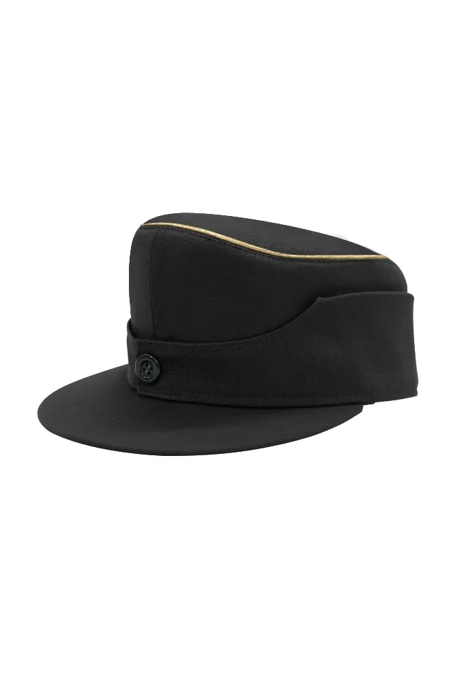   Elite Panzer Black Gabardine M1944 Field Cap German-Uniform