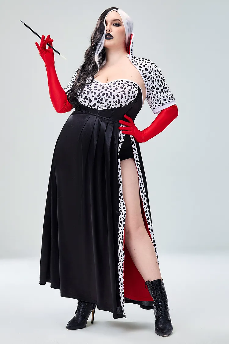 Xpluswear Design Plus Size Halloween Costume Black Cosplay Maxi Dress（Ships 24h） 2024 - Xpluswear