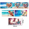 6Pcs Diamond Painting Greeting Card Heart Flower Handmade Card for Friends