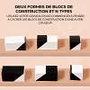 Puzzle g&eacute;om&eacute;trique en bois avec blocs cach&eacute;s et plateau de rangement