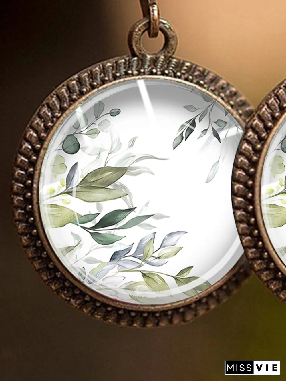 Leisure Holiday Leaf Transparent Gemstone Earrings T-Shirt/Tee Matching