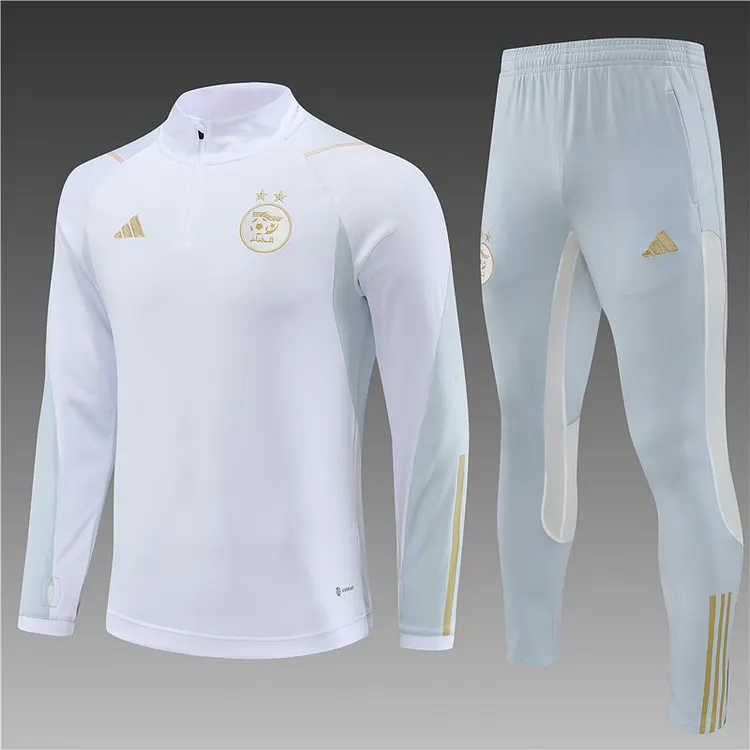 2023-24 Algeria white half-zip training jersey