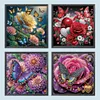 (US Local)4pcs/set Butterfly Flower-Special Shaped Diamond Painting Kit(40x40cm)