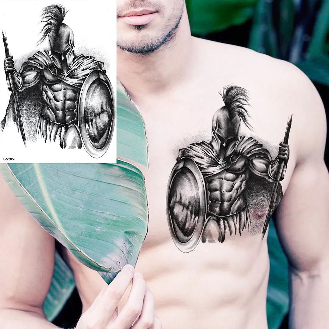 Large Lion Temporary Tattoos For Men Adults Realistic Totem Watercolor Tiger Fake Tattoo Sticker Chest Body Tatoos Waterproof