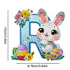 (US Local)PET Double Sided Special Shaped Easter Alphabet DIY Diamond Painting Keychain