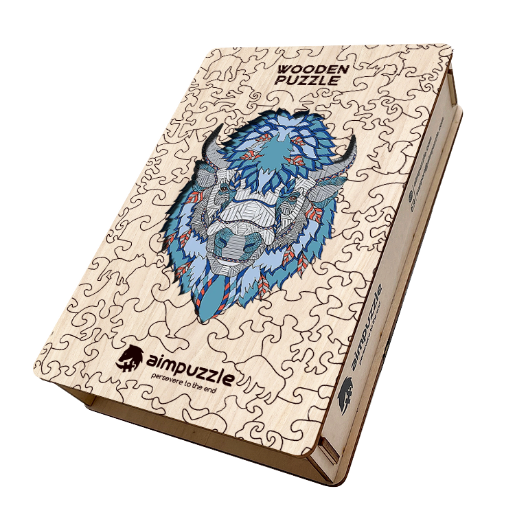 Blue Bull Wooden Jigsaw Puzzle