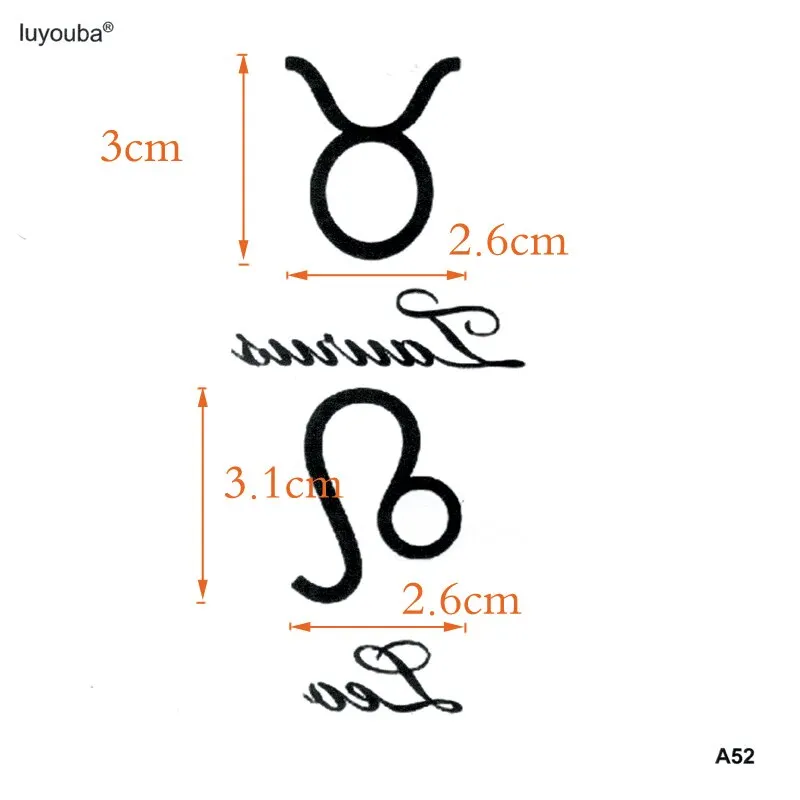 Constellation Taurus And Leo Waterproof Temporary Tattoo Sticker Henna Tatoo Body Sticker Fake Tattoo The Flash Tatuajes