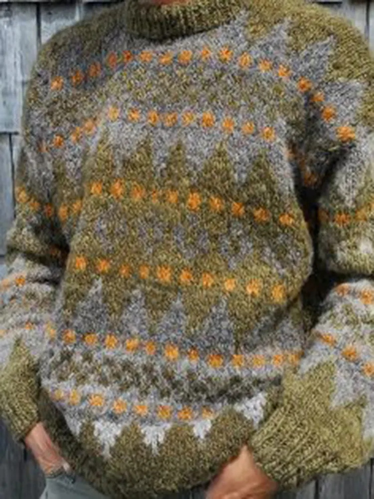 Vintage Jacquard Iceland Crew Neck Sweater