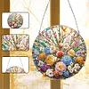 (Upgrade Size)DIY Diamond Painting Art Double Sided Effect Pendant Colorful Stained Glass Hanging Ornament Kit(rFlowers)