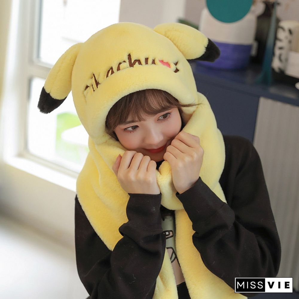 Cute Cartoon Ears Hat Scarf Gloves Warmer
