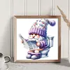 (Small Size)Gnome Goes To Toilet - 18CT Stamped Cross Stitch - 25*25cm