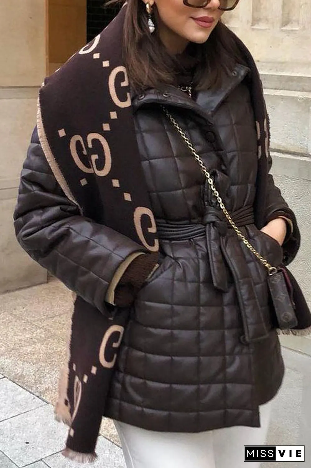Ripped Letter Print Scarf