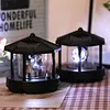 Solar Power LED Light Rotating Lighthouse Landscape Lamp Garden Decoration