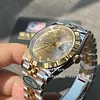 Rolex DateJust 41mm Two Tone Yellow Gold on Jubilee with Gold Dial Diamond Numerals Super clone