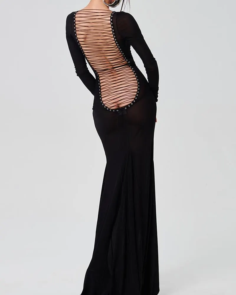 Backless Crochet Maxi Dress Backless Crochet Maxi Dress