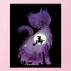 11CT Witch Cat - Stamped Cross Stitch Kits