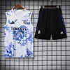 2025/2026 Real Madrid Pre-Match Training White Vest+Shorts Football1:1 Thai Quality