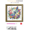 Diamond Painting Wooden Double-Sided Dragonfly and Flowers Ornaments Kit with Photo Frame Desktop