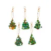 5pcs/set DIY Xmas Tree Diamonds Painting Keychain Kits