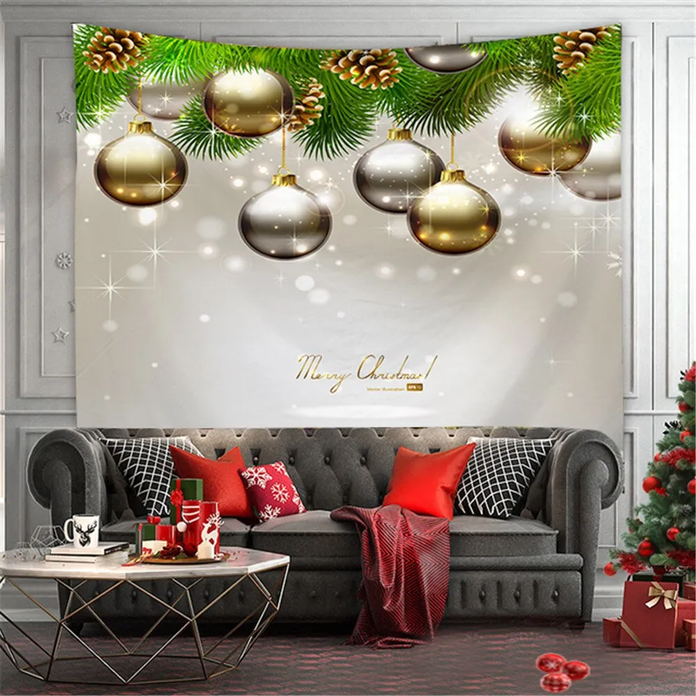 Merry Christmas Tapestry Wall Hanging Christmas Tree Fireplace Wall Cloth Tapestries Psychedelic Boho Decor Wall Tapestry Carpet