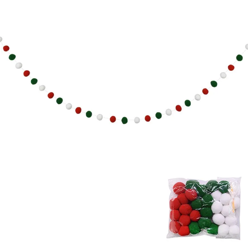 2.5Meter Colorful Pompom Pendant Garland Ins Nordic Series Wool Felt Ball String DIY Handmade Nursery Children Room Decor