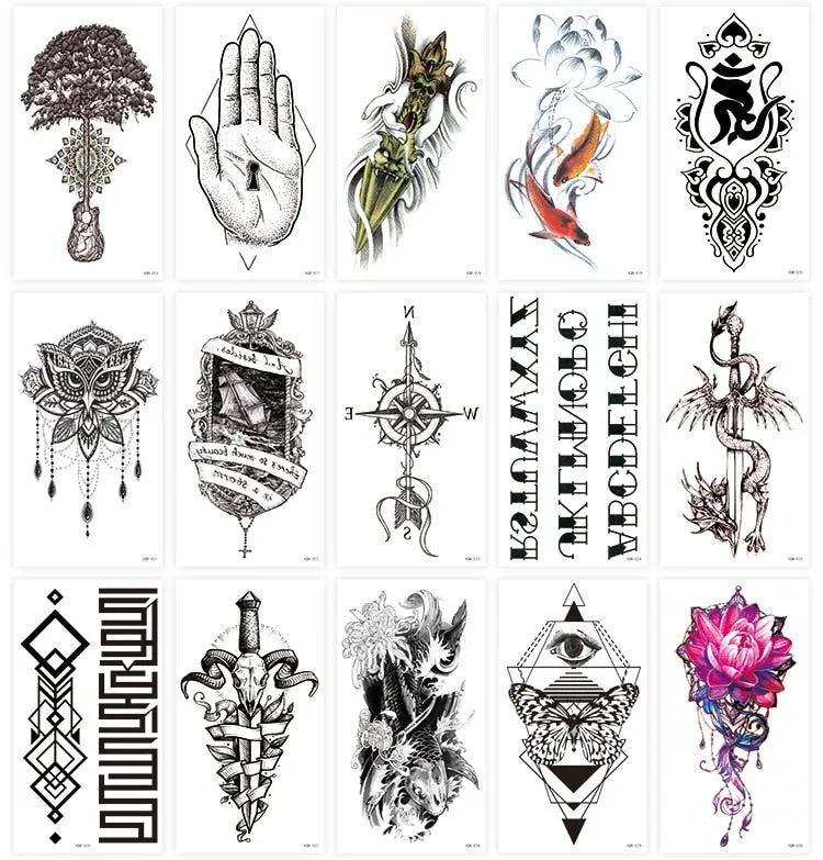 Full Arm Tattoo Sticker Creative Personality Small Full Arm Temporary Tattoo Original Waterproof Sweat Lasting Tattoo Sticker