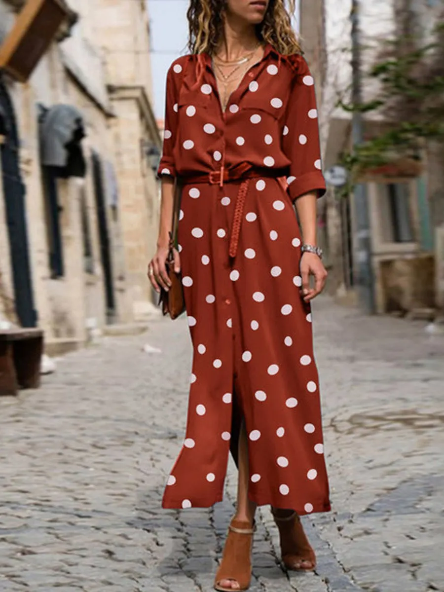 Polka Dot Long Sleeves Dresses