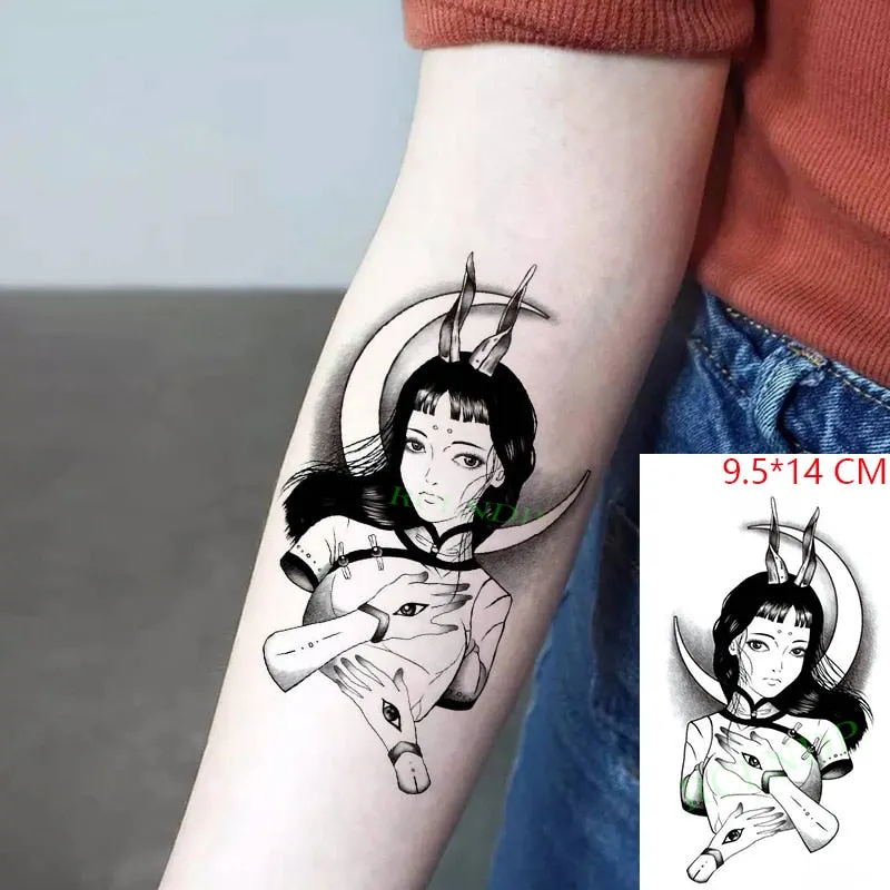 Waterproof Temporary Tattoo Sticker Satan Lucifer Circle Steering Fake Tatto Flash Tatoo Hand back Art Tattoos for Boy Women Men