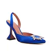 Women's 95mm High Heels Crystal Rhinestone Slingback Pumps Shoes For Wedding Party 