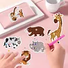 35 PCS DIY Diamond Painting Sticker Gem Sticker Crafts Kits (Milk Cow Tiger Rabbit)