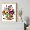 (Multi-Style) Flowers In Tea Cup - 18CT Stamped Cross Stitch 20*25cm/7.87*9.84in