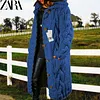 ZARA - WYSOKIEJ JAKOŚCI PŁASZCZ WEŁNIANY Z DZIANINY