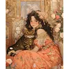 （Big Size)Beauty Cat-Paint by Numbers Acrylic Painting 50*60CM