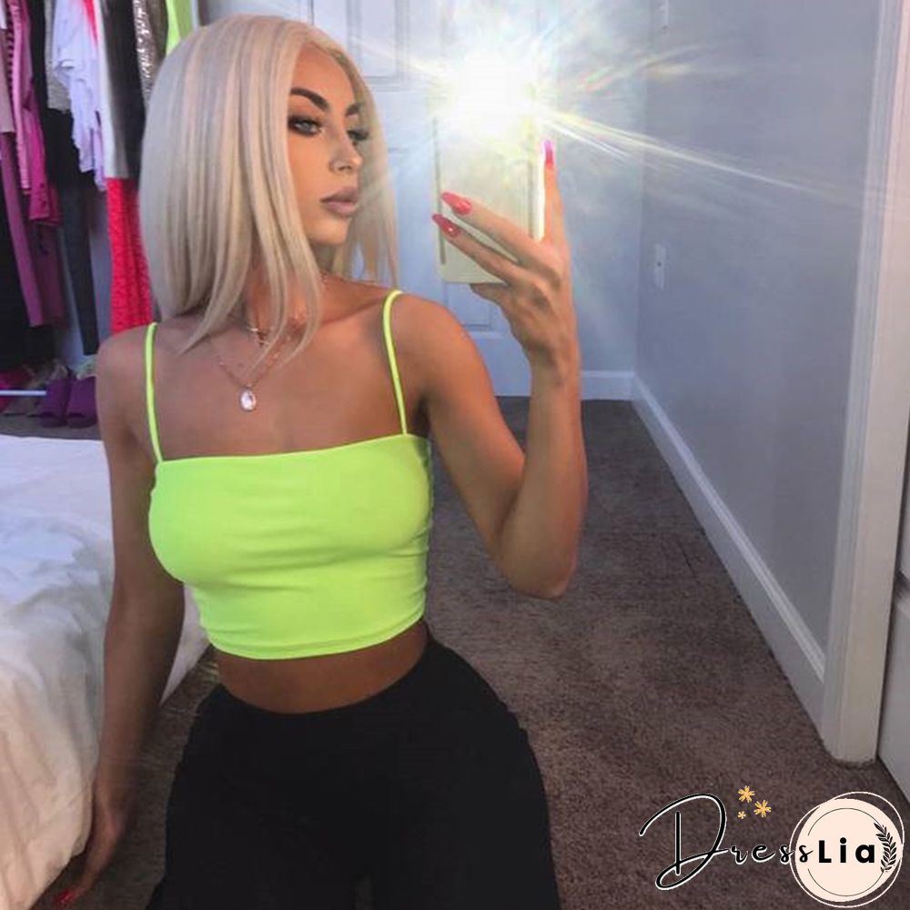 Summer Women Ladies Sleeveless Short Crop Top Thin See Through Sexy Camisole Off Shoulder Halter Top Bed Sports Casual Clothing