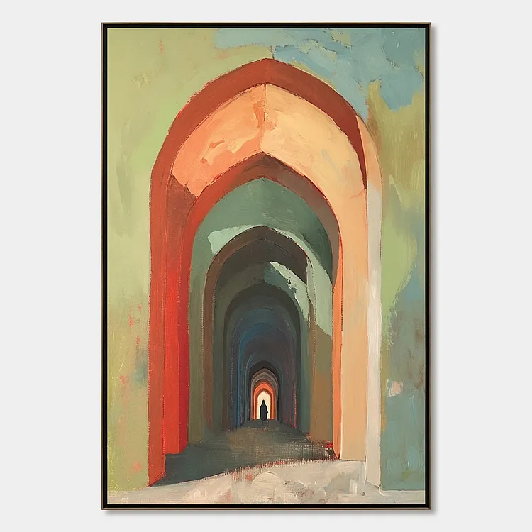 PASSAGE: Architectural Oil Painting with Warm Tones（Canvas painting）