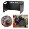 3 Plates Camping Stove Windscreen Foldable Cooking Burner Windproof Screen Tool