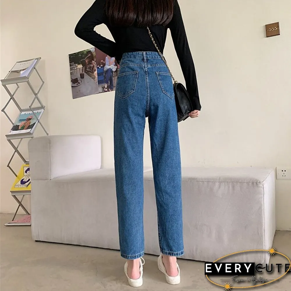 Woman Jeans High Waist Clothes Wide Leg Denim Clothing Blue Streetwear Vintage Quality Fashion Harajuku Straight Pants