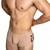 Men's sexy simple boxer briefs solid color button convex bag boxer briefs