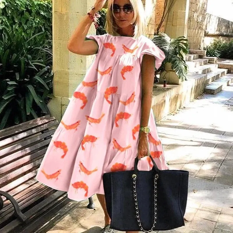 Brownm Casual Slouchy Sweet Vacation Dress Dresses
