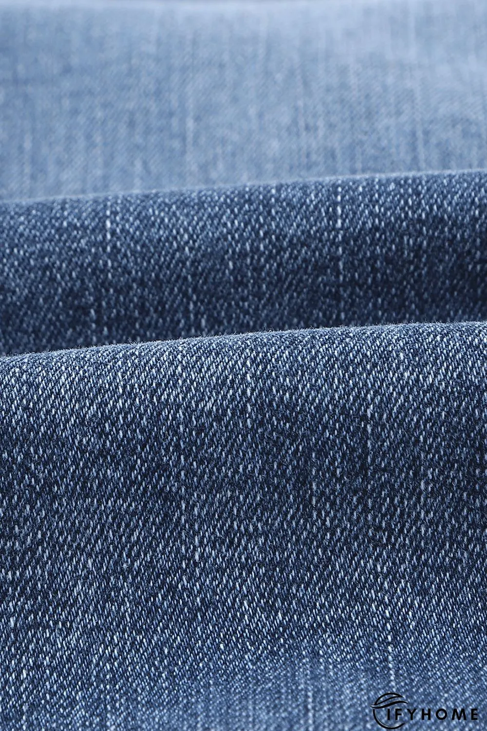 Blue Distressed High Waist Plus Size Jeans | IFYHOME