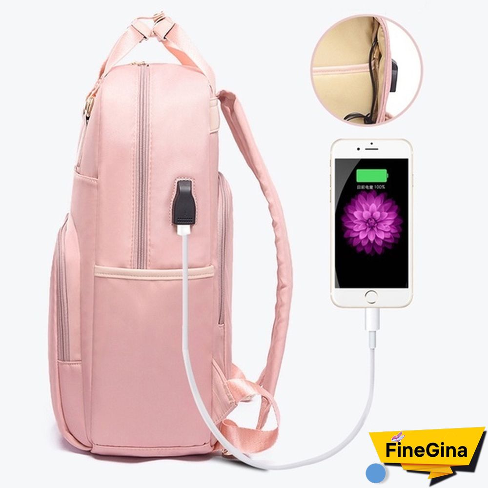 Fashion Anti-theft Bag Travel Waterproof Backpack Women Large Capacity Business USB Charge Laptop Backpack Leisure bag Laptop bag 13 13.3 14 15 15.6inch