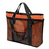 2-in-1 Mesh Beach Bag Large Beach Tote Bag Swimming Pool Travel Bag for Women