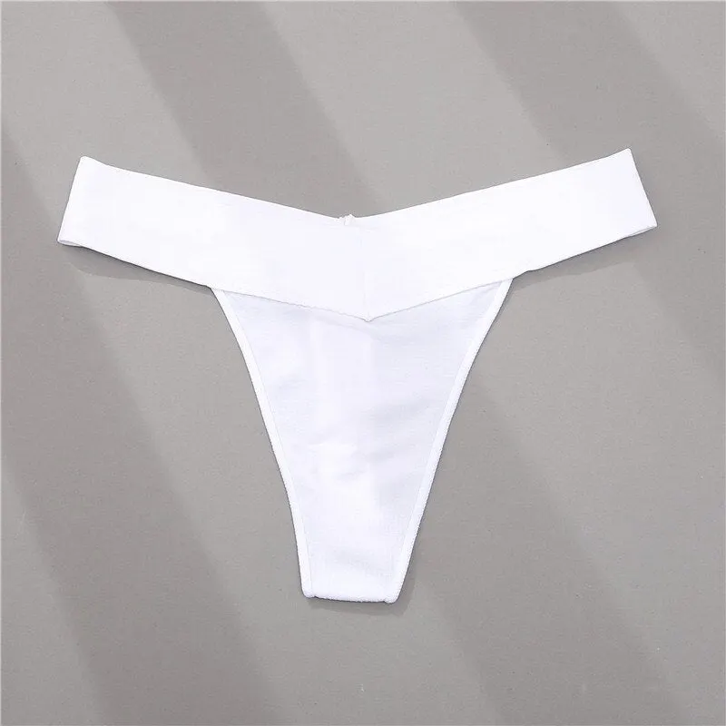 FINETOO Women Thong V Waist G-string 7 Solid Colors Seamless Femme Underwear T-Back Pantys Lingerie Sexy Panties For Girls S-2XL