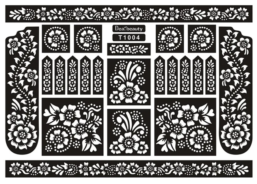 1pc new KD22 Tattoo Template hands/feet henna tattoo stencils for airbrushing professional mehndi new Body Painting Kit supplies