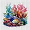 Underwater World - 14CT Stamped Cross Stitch - 40*40cm - Animal